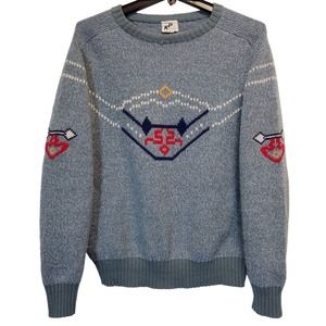 KP‎ Collection Pullover Man's Sweater No Size Tag Geometric Pattern Crewneck